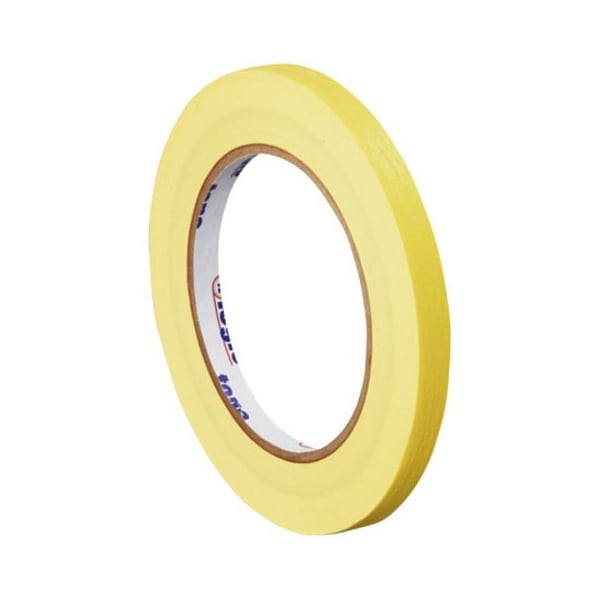 Tape Logic Masking Tape, 1/4x60 yd., Yellow, PK12, 1/4" W x 60 yds L, Yellow, 12 PK T93100312PKY - main
